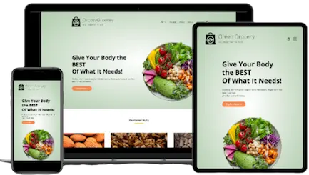 green grocery website mock up